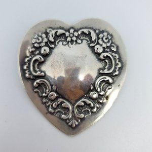 Vintage Art Nouveau Sterling Heart Slide by T. Foree